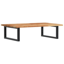 Badkamer Wandschap Staal En Massief Acaciahout 1 100 x 50 x 2 cm Donkerbruin en zwart