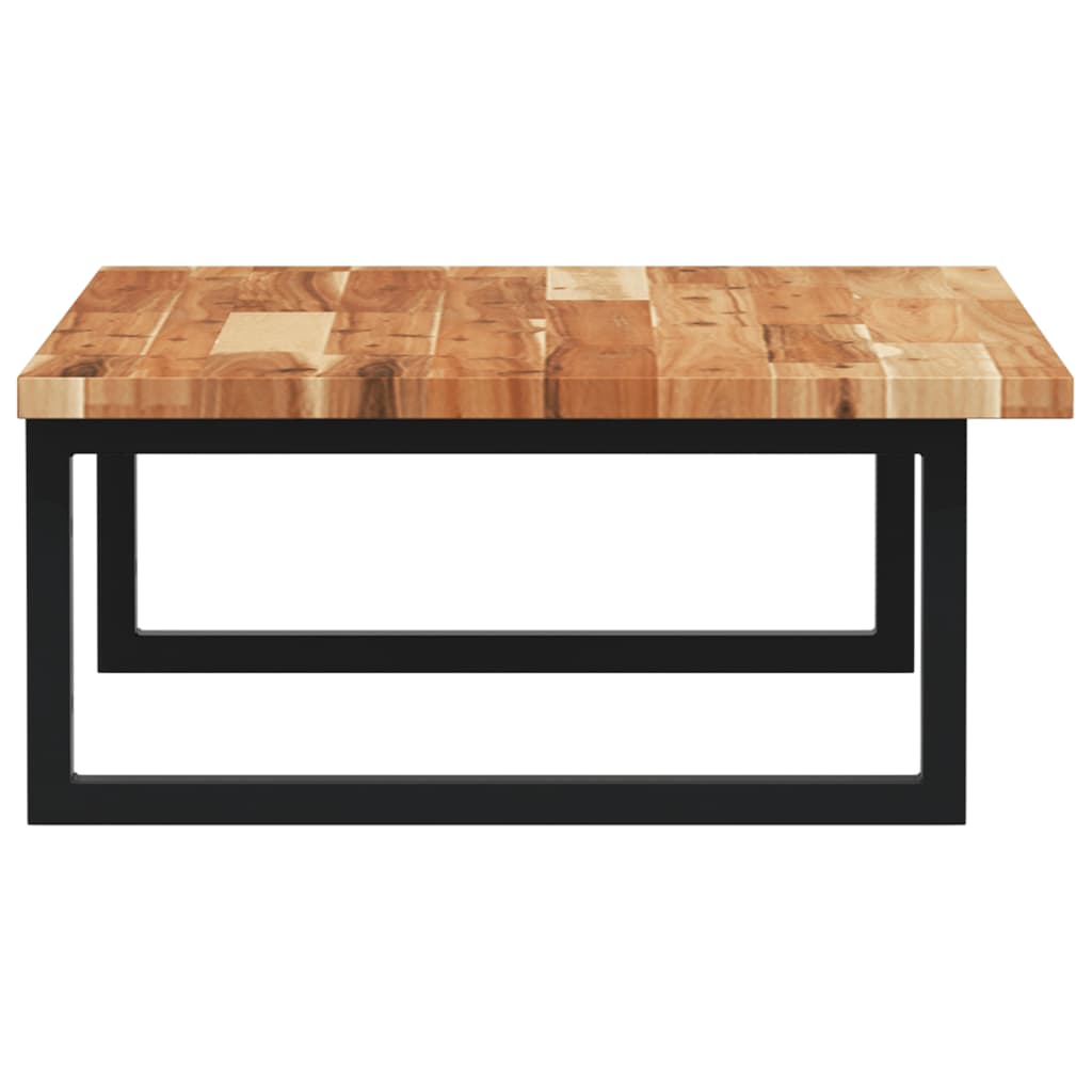 Badkamer Wandschap Staal En Massief Acaciahout 1 100 x 50 x 2 cm Donkerbruin en zwart