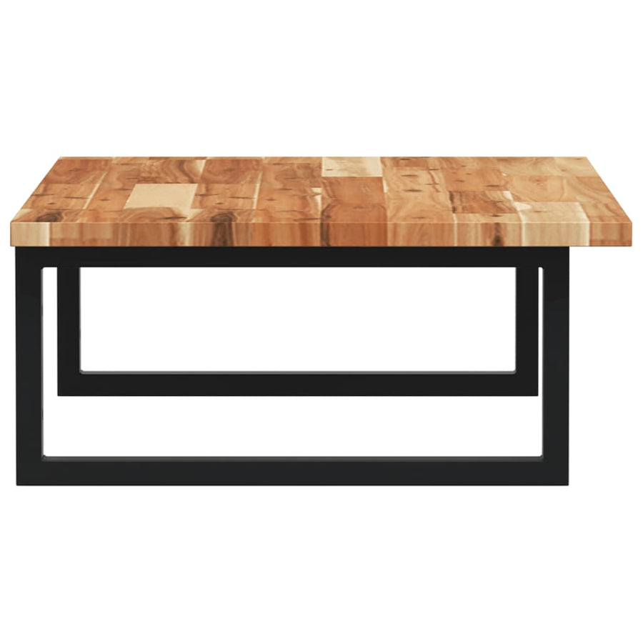 Badkamer Wandschap Staal En Massief Acaciahout 1 100 x 50 x 2 cm Donkerbruin en zwart