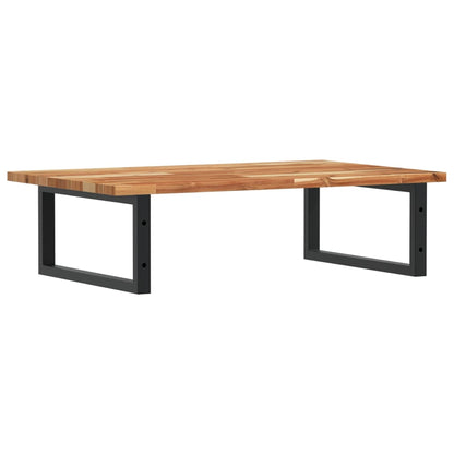 Badkamer Wandschap Staal En Massief Acaciahout 1 100 x 50 x 2 cm Donkerbruin en zwart
