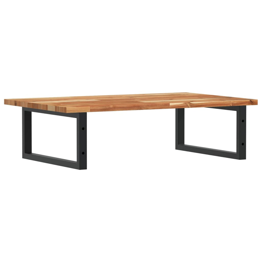 Badkamer Wandschap Staal En Massief Acaciahout 1 100 x 50 x 2 cm Donkerbruin en zwart