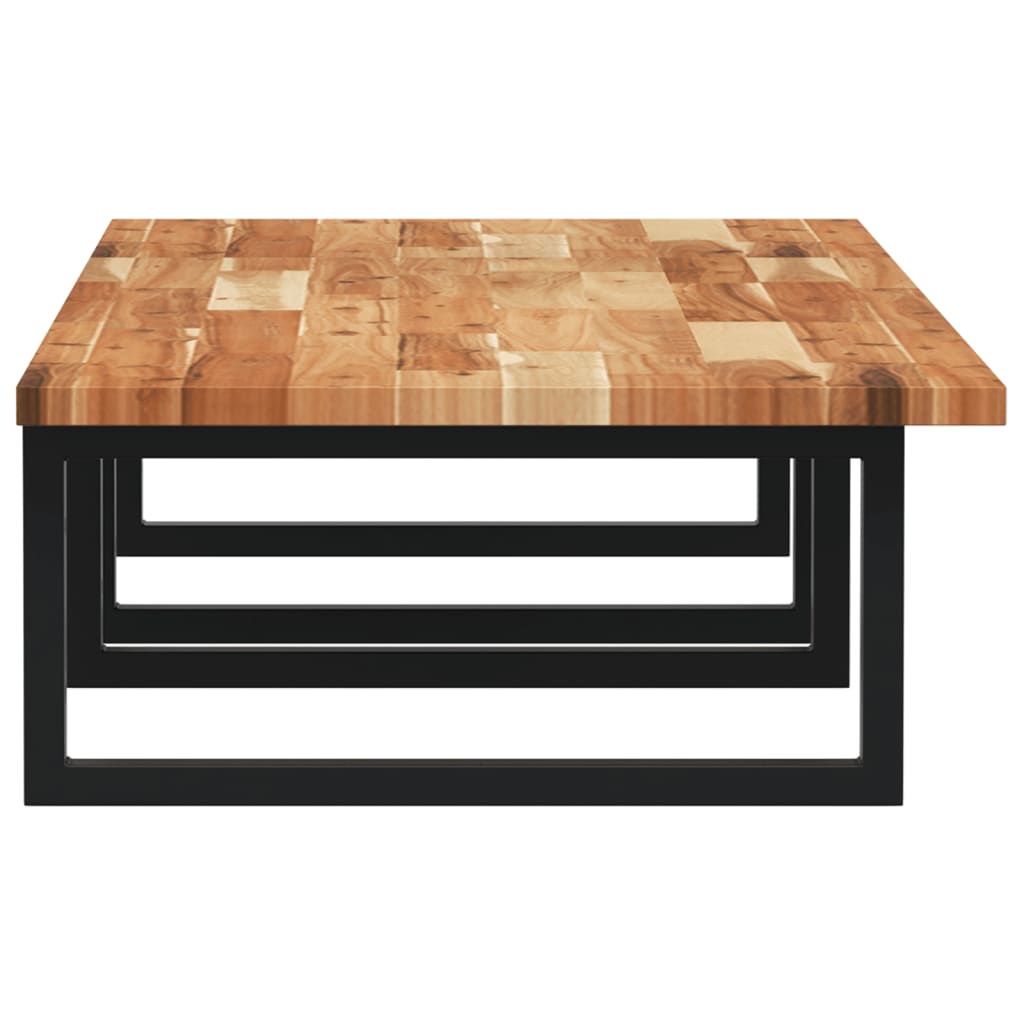 Badkamer Wandschap Staal En Massief Acaciahout 1 120 x 50 x 2 cm Donkerbruin en zwart