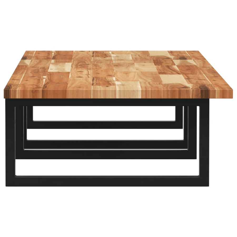 Badkamer Wandschap Staal En Massief Acaciahout 1 120 x 50 x 2 cm Donkerbruin en zwart