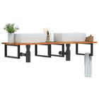 Badkamer wandschap staal massief acaciahout 120x50x2 cm
