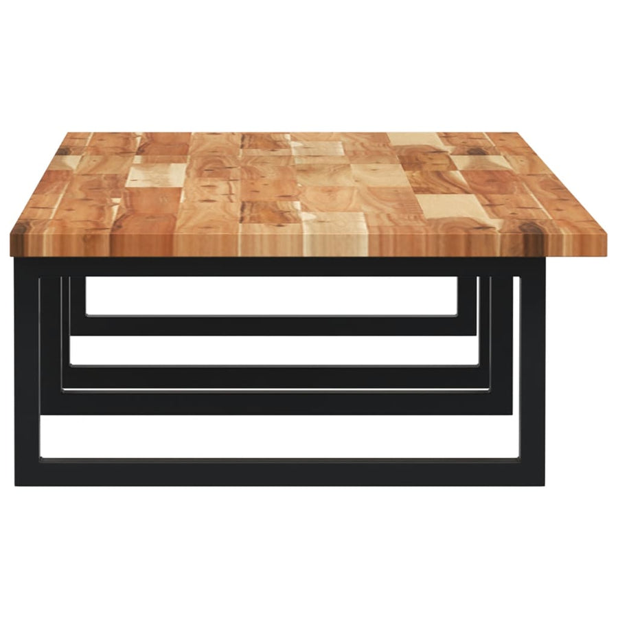 Badkamer Wandschap Staal En Massief Acaciahout 1 140 x 50 x 2 cm Donkerbruin en zwart