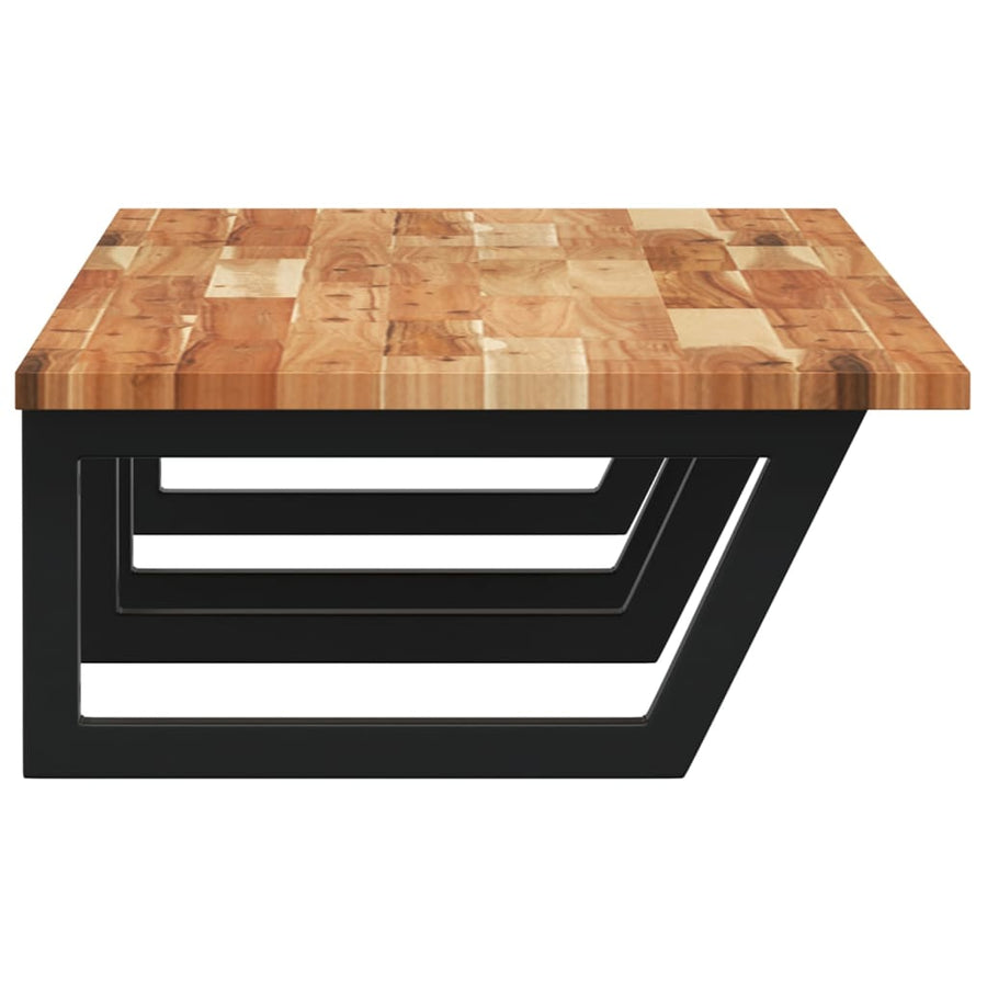 Badkamer Wandschap Staal En Massief Acaciahout 1 140 x 50 x 2 cm Donkerbruin en zwart