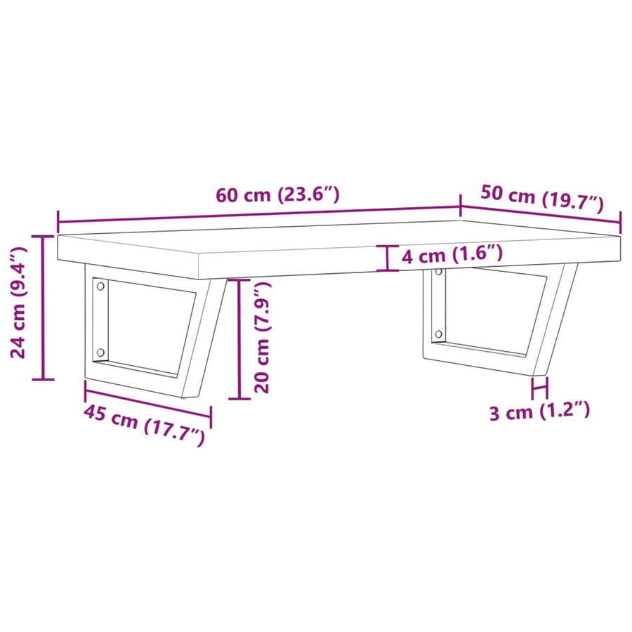 Badkamer Wandschap Staal En Massief Acaciahout 1