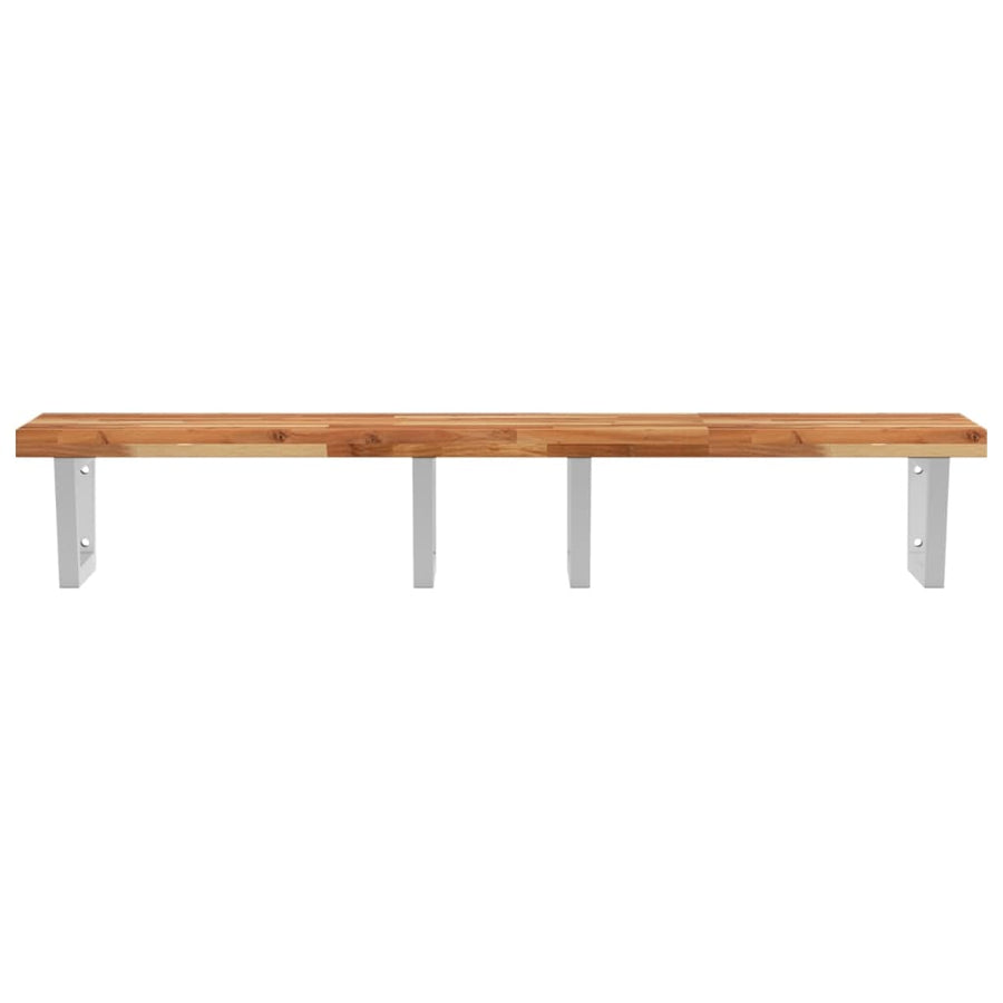 Badkamer Wandschap Staal En Massief Acaciahout 1