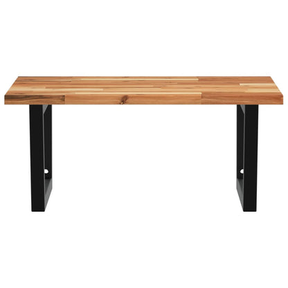 Badkamer Wandschap Staal En Massief Acaciahout 1 60 x 60 x 2 cm Donkerbruin en zwart