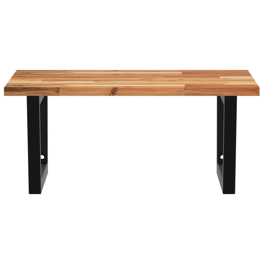 Badkamer Wandschap Staal En Massief Acaciahout 1 60 x 60 x 2 cm Donkerbruin en zwart