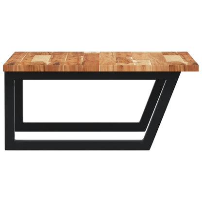 Badkamer Wandschap Staal En Massief Acaciahout 1 60 x 60 x 2 cm Donkerbruin en zwart