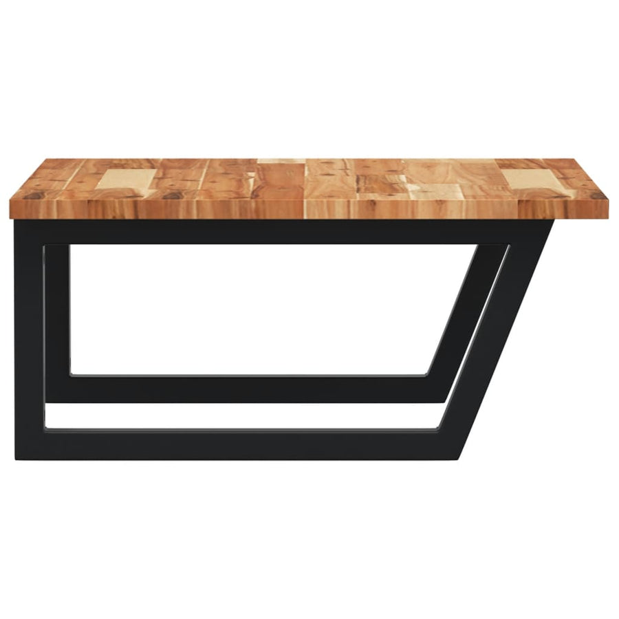 Badkamer Wandschap Staal En Massief Acaciahout 1 60 x 60 x 2 cm Donkerbruin en zwart