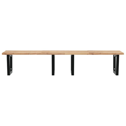 Badkamer Wandschap Staal En Massief Acaciahout 1 120 x 60 x 2 cm Bruin en zwart