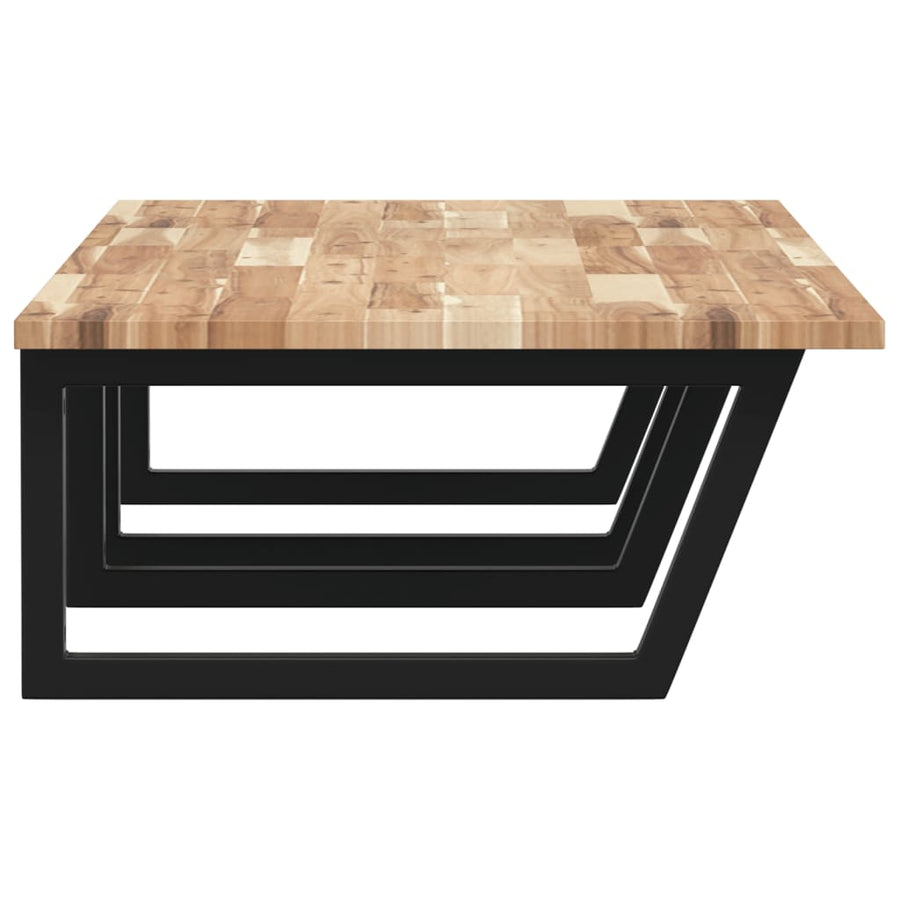 Badkamer Wandschap Staal En Massief Acaciahout 1 120 x 60 x 2 cm Bruin en zwart