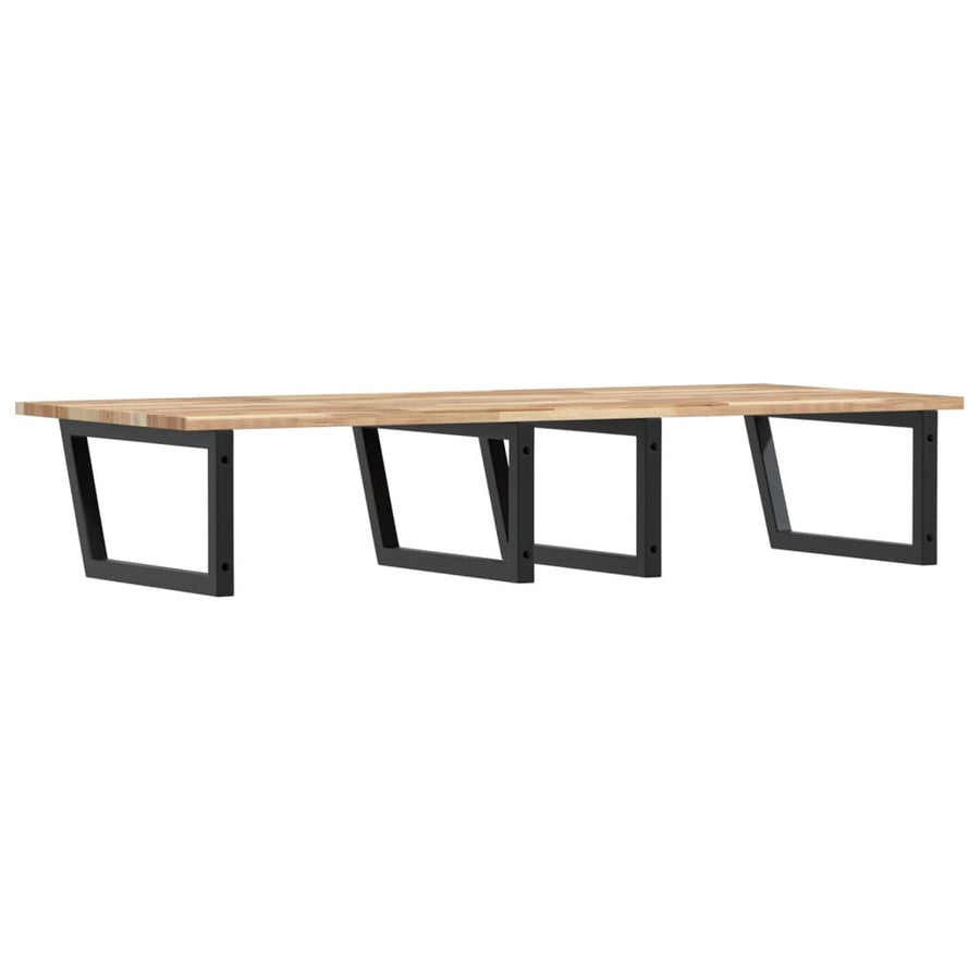 Badkamer Wandschap Staal En Massief Acaciahout 1 120 x 60 x 2 cm Bruin en zwart