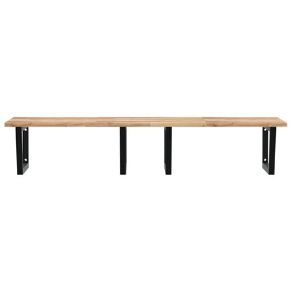Badkamer Wandschap Staal En Massief Acaciahout 1 140 x 60 x 2 cm Bruin en zwart
