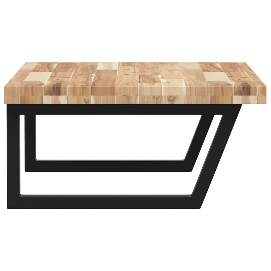 Badkamer wandschap staal en massief acaciahout