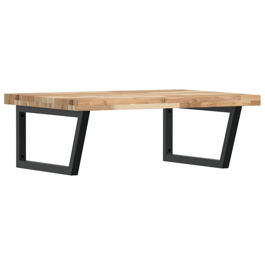 Badkamer Wandschap Staal En Massief Acaciahout 1 100 x 60 x 4 cm Bruin en zwart