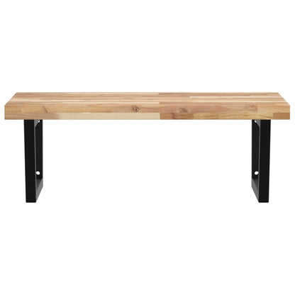 Badkamer Wandschap Staal En Massief Acaciahout 1 100 x 60 x 4 cm Bruin en zwart