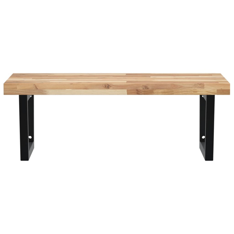 Badkamer Wandschap Staal En Massief Acaciahout 1 100 x 60 x 4 cm Bruin en zwart