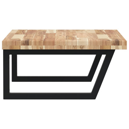 Badkamer Wandschap Staal En Massief Acaciahout 1 100 x 60 x 4 cm Bruin en zwart