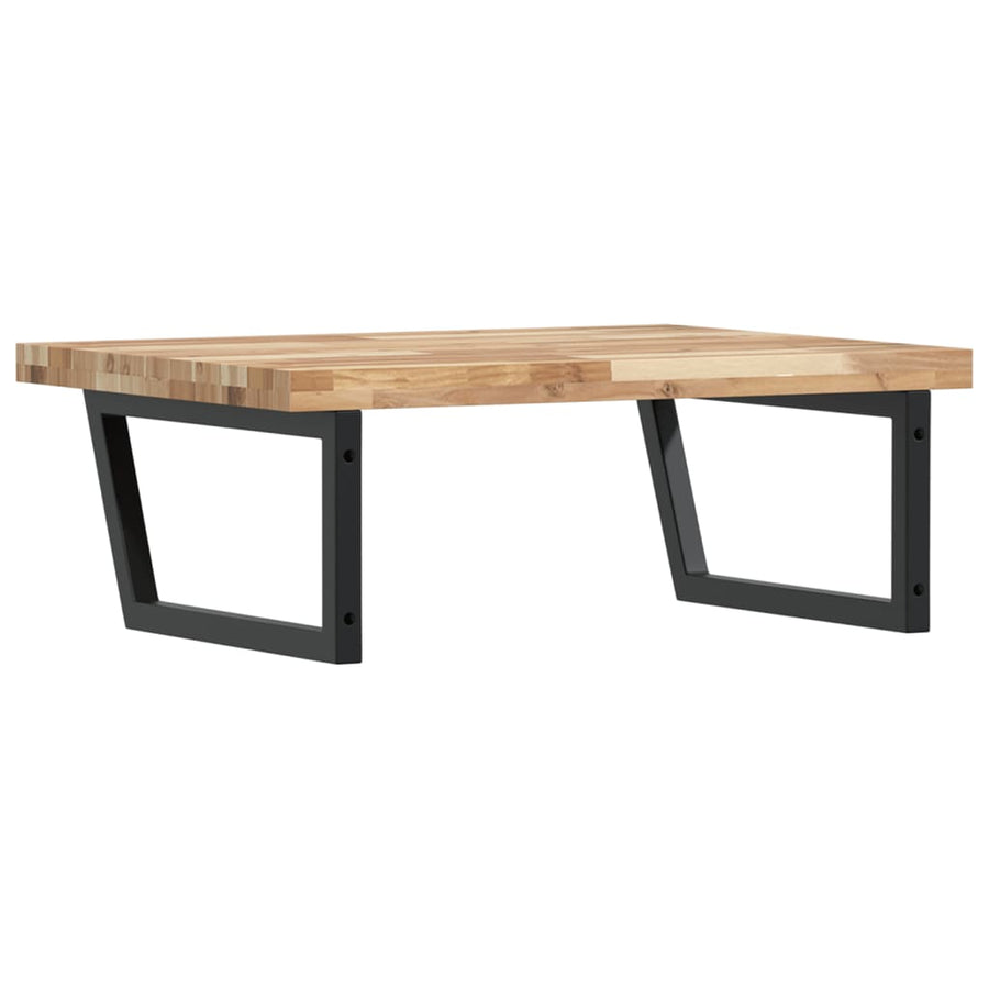 Badkamer Wandschap Staal En Massief Acaciahout 1 100 x 60 x 4 cm Bruin en zwart