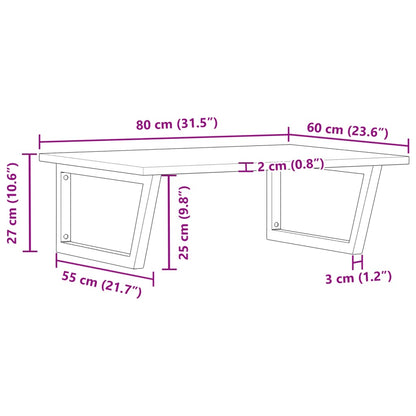 Badkamer Wandschap Staal En Massief Acaciahout 1