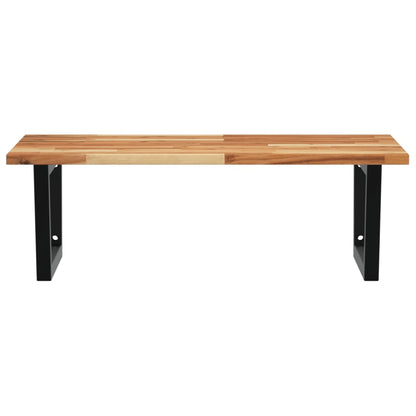 Badkamer Wandschap Staal En Massief Acaciahout 1 100 x 60 x 2 cm Donkerbruin en zwart