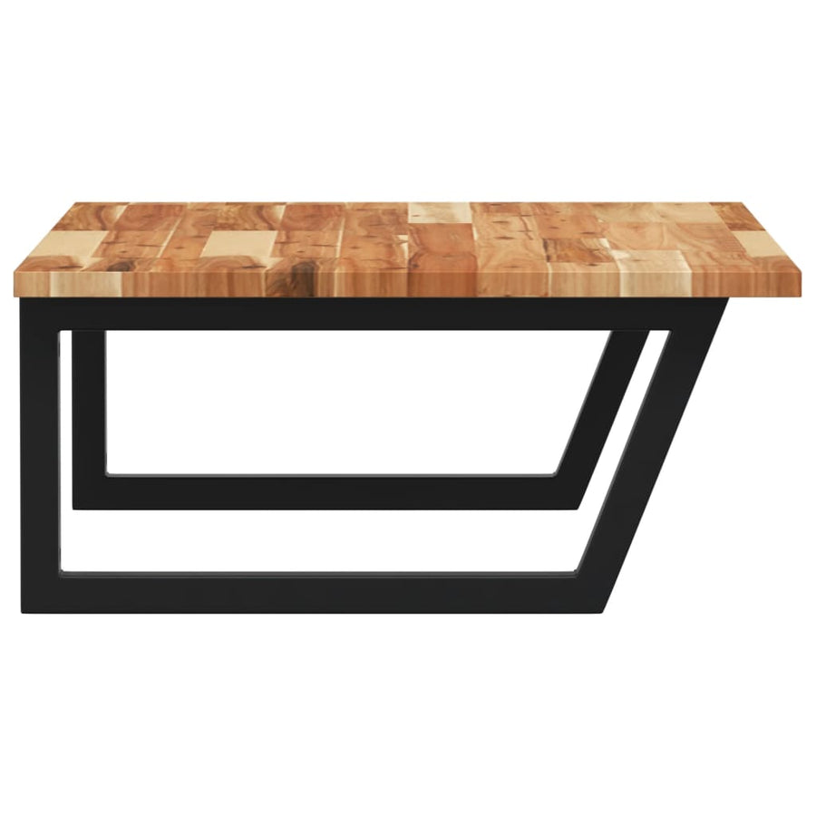 Badkamer Wandschap Staal En Massief Acaciahout 1 100 x 60 x 2 cm Donkerbruin en zwart