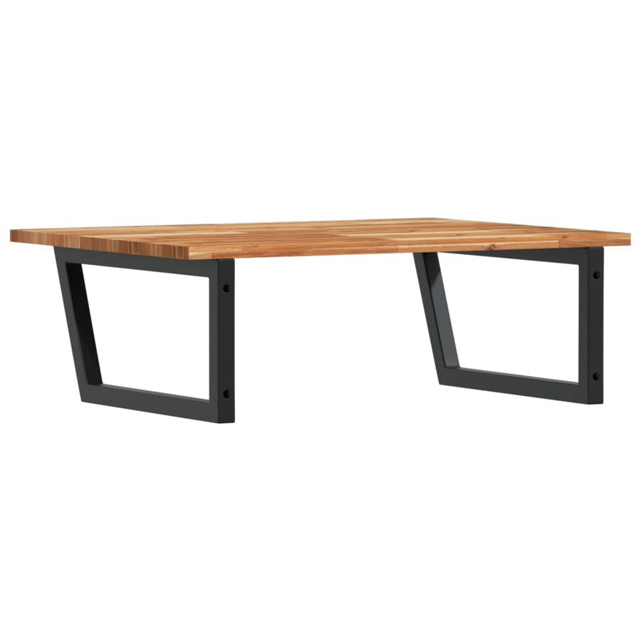 Badkamer Wandschap Staal En Massief Acaciahout 1 100 x 60 x 2 cm Donkerbruin en zwart