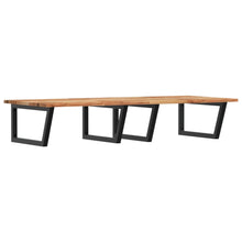 Badkamer Wandschap Staal En Massief Acaciahout 1 120 x 60 x 2 cm Donkerbruin en zwart