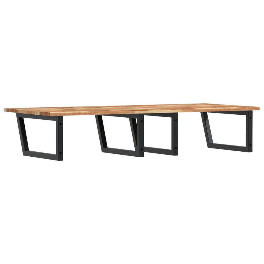 Badkamer Wandschap Staal En Massief Acaciahout 1 120 x 60 x 2 cm Donkerbruin en zwart