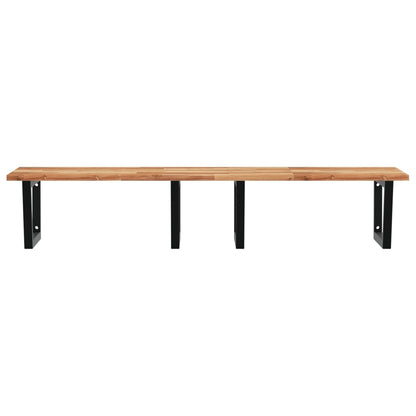 Badkamer Wandschap Staal En Massief Acaciahout 1 140 x 60 x 2 cm Donkerbruin en zwart