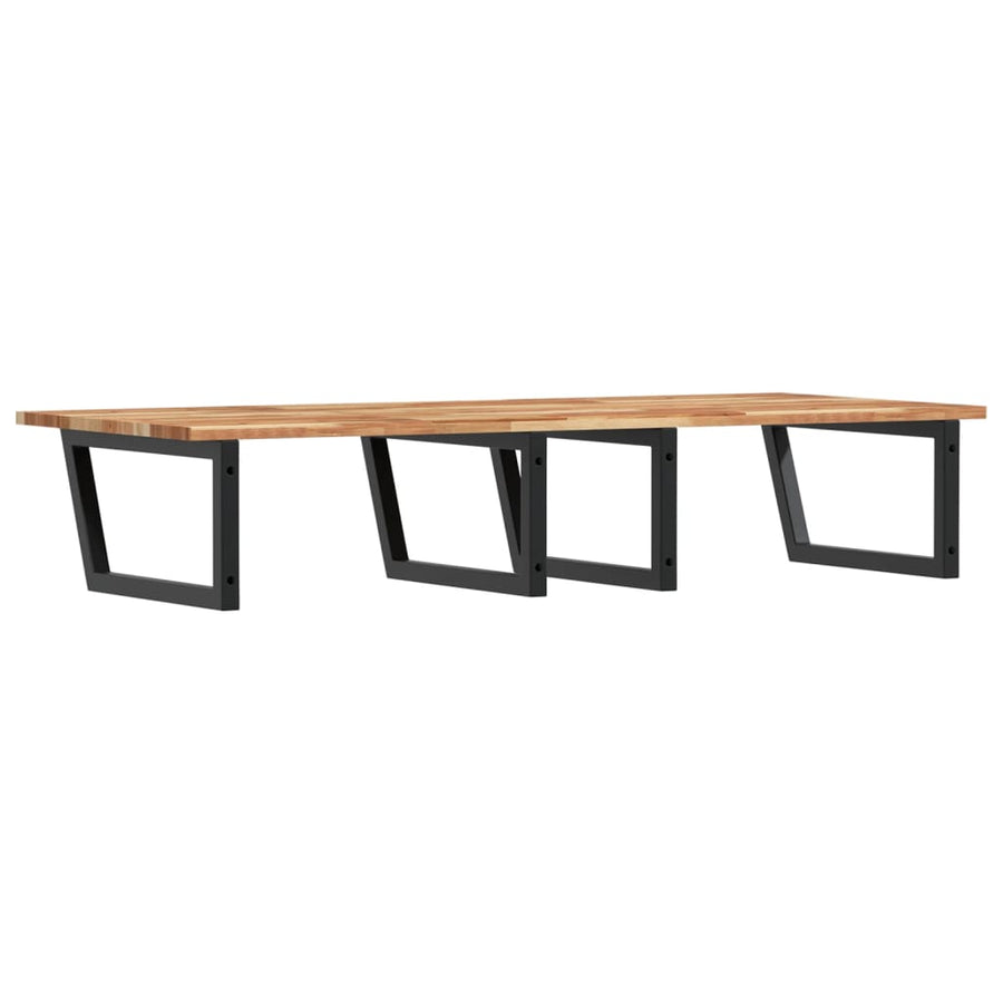 Badkamer Wandschap Staal En Massief Acaciahout 1 140 x 60 x 2 cm Donkerbruin en zwart