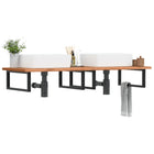 Bathroom wall shelf steel and solid beech wood