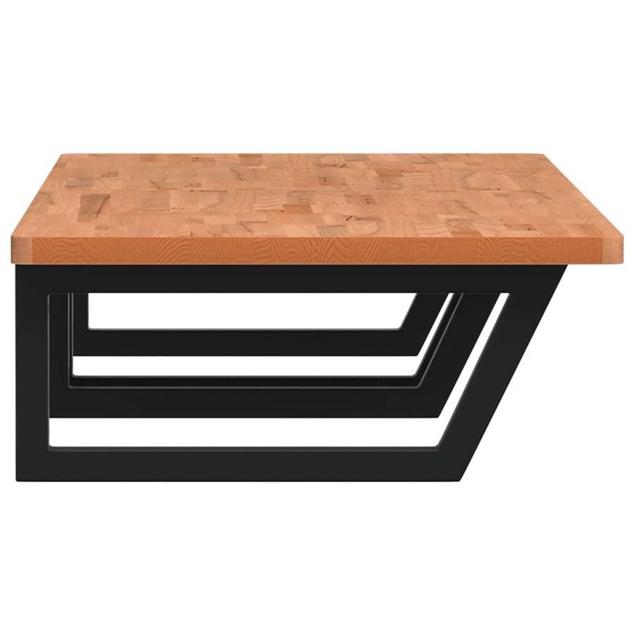 Badkamer Wandschap Staal En Massief Beukenhout 1 150 x 55 x 2.5 cm Zwart
