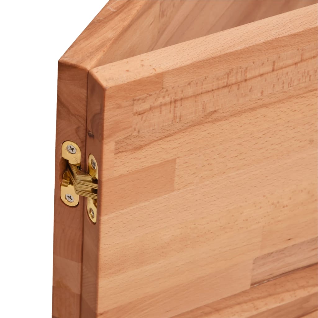 Badkamer Wandschap Staal En Massief Beukenhout 1 150 x 55 x 2.5 cm Zwart