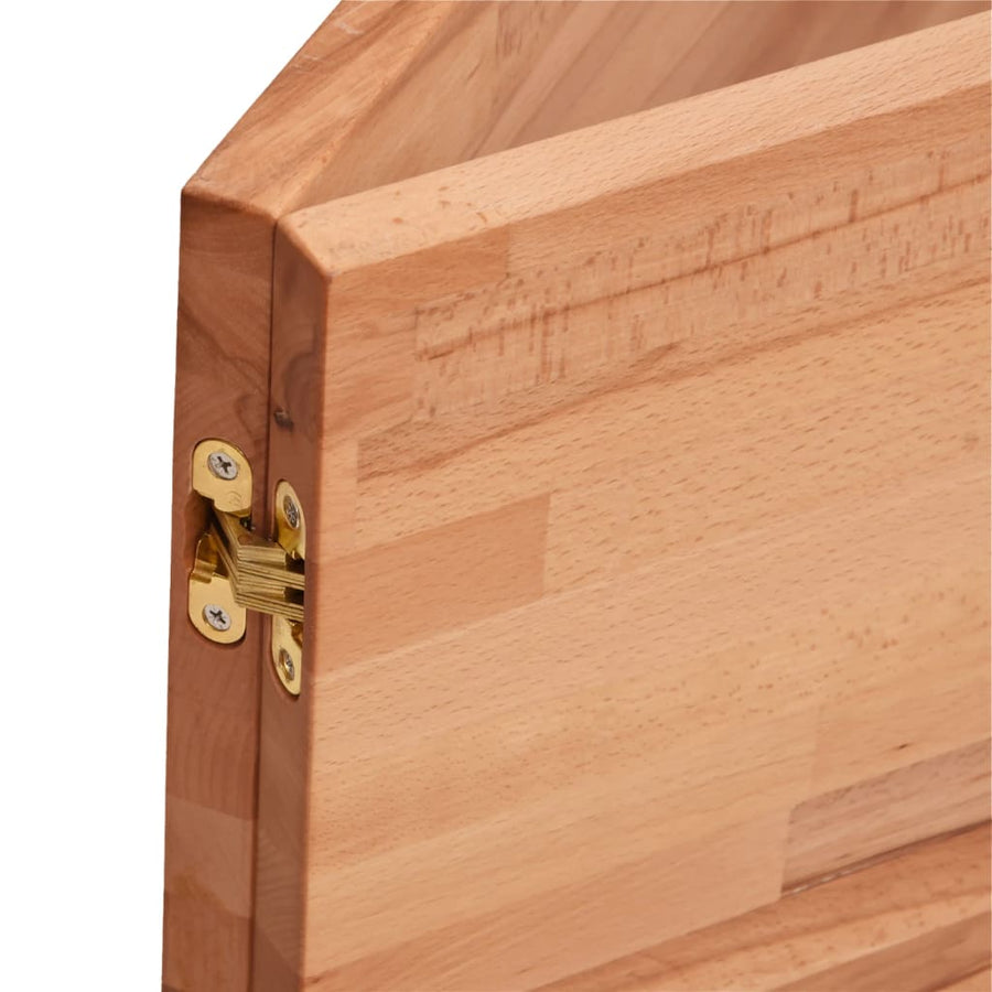 Badkamer Wandschap Staal En Massief Beukenhout 1 150 x 55 x 2.5 cm Zwart