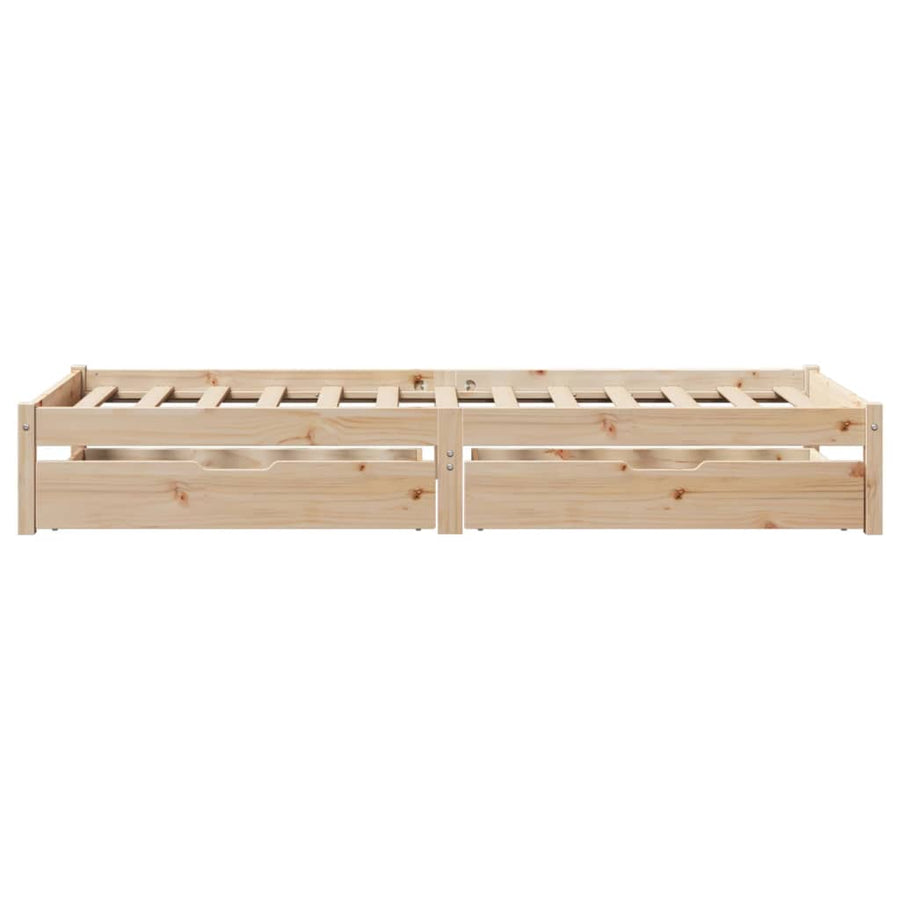 Bedframe zonder matras massief grenenhout 75x190 cm