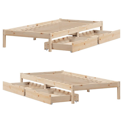 Bedframe zonder matras massief grenenhout 90x190 cm