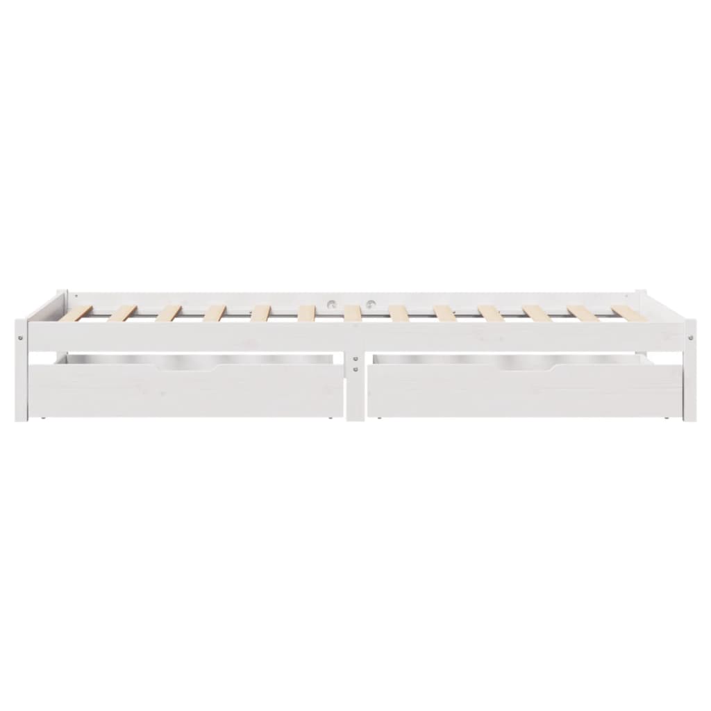 Bedframe zonder matras massief grenenhout wit 90x190 cm
