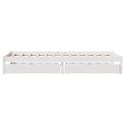 Bedframe zonder matras massief grenenhout wit 90x190 cm