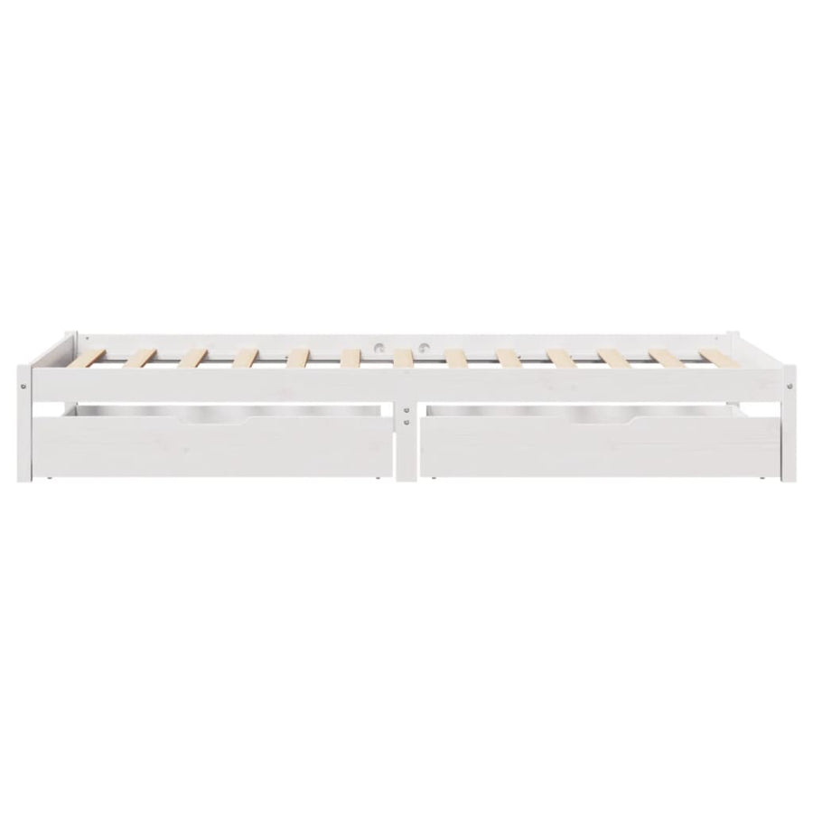 Bedframe zonder matras massief grenenhout wit 90x190 cm