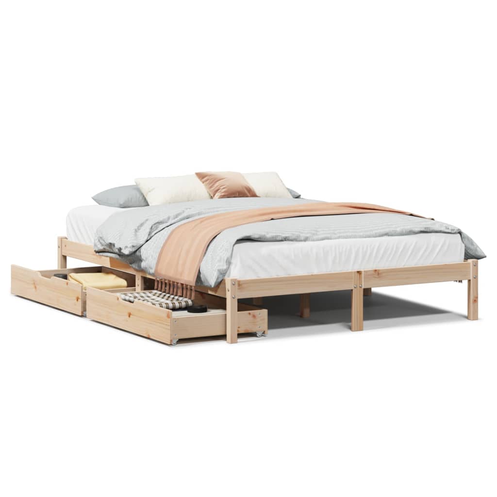 Bedframe zonder matras massief grenenhout 120x190 cm
