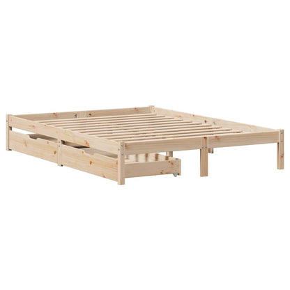 Bedframe zonder matras massief grenenhout 135x190 cm