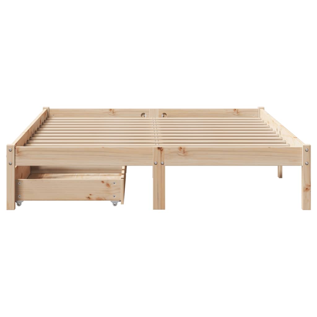 Bedframe zonder matras massief grenenhout 135x190 cm