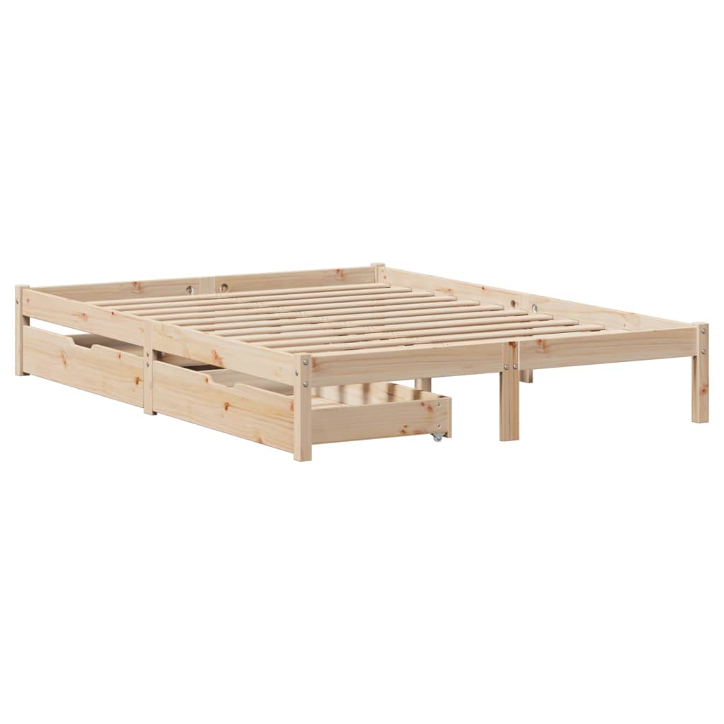 Bedframe zonder matras massief grenenhout 140x190 cm