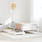 Bed frame without mattress solid pine wood white 90x200 cm