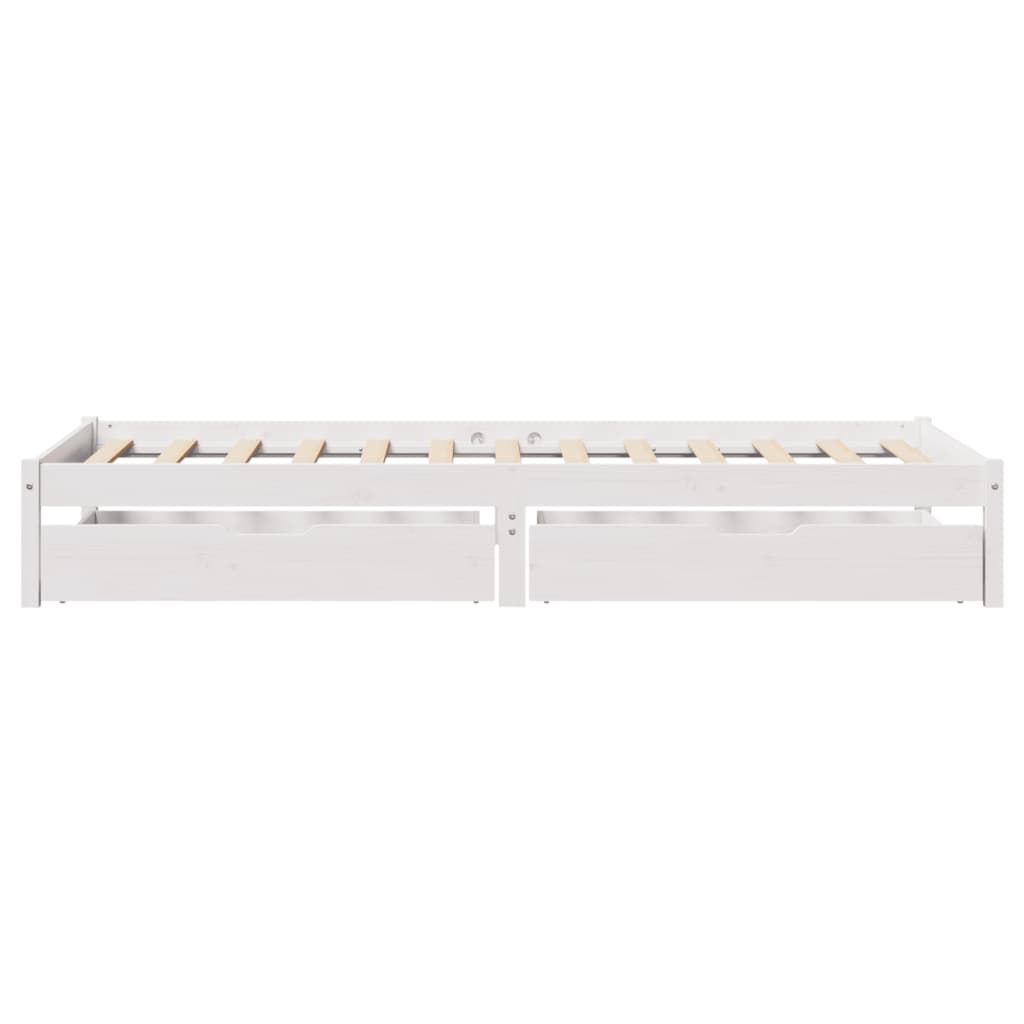 Bedframe zonder matras massief grenenhout wit 140x200 cm