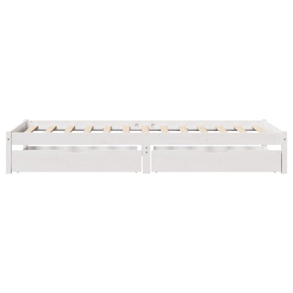 Bedframe zonder matras massief grenenhout wit 140x200 cm